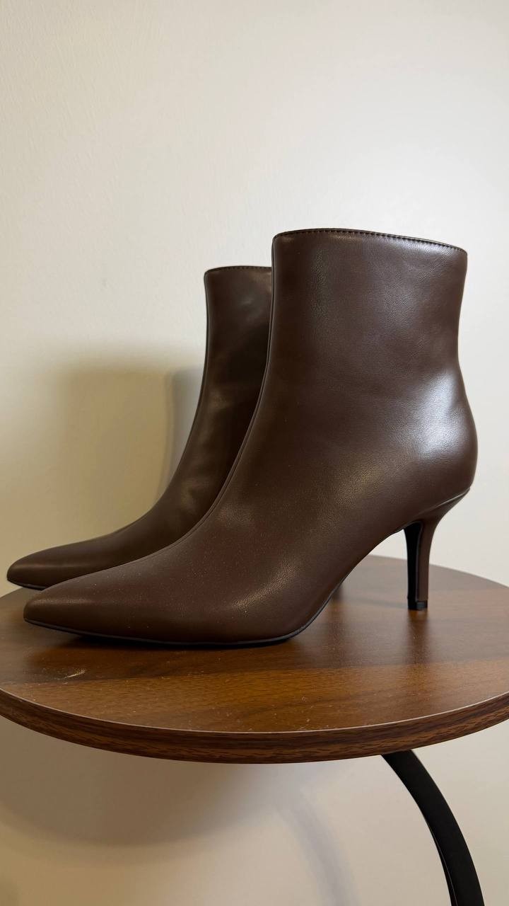 INC Malenee Ankle Boots Size 8.5M Reach Truffle Smooth New No Box msrp $99.90