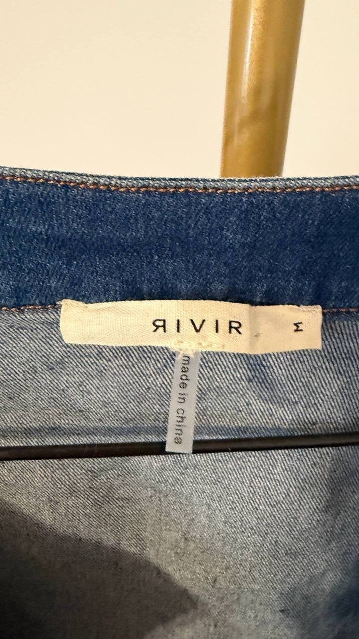 Rivir Tweed & Indigo Elegance Jacket M NWOT Missing Button Statement Piece