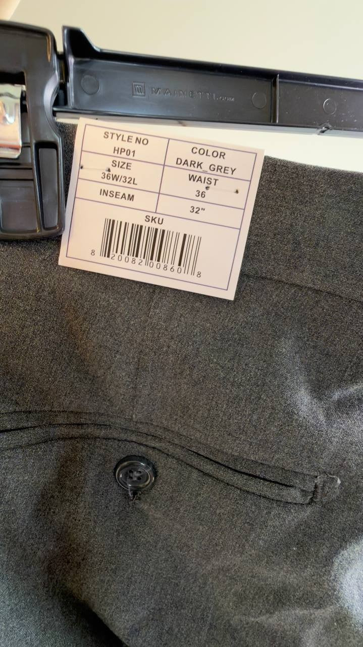 Gino Vitale Slim Fit Stretch Dress Pants Dark Grey 36W NWT $60
