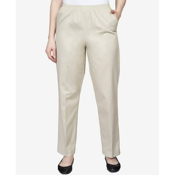 Alfred Dunner Petite Soft Twill Mid‑Rise Straight‑Leg Pants – Size 14 – NWT