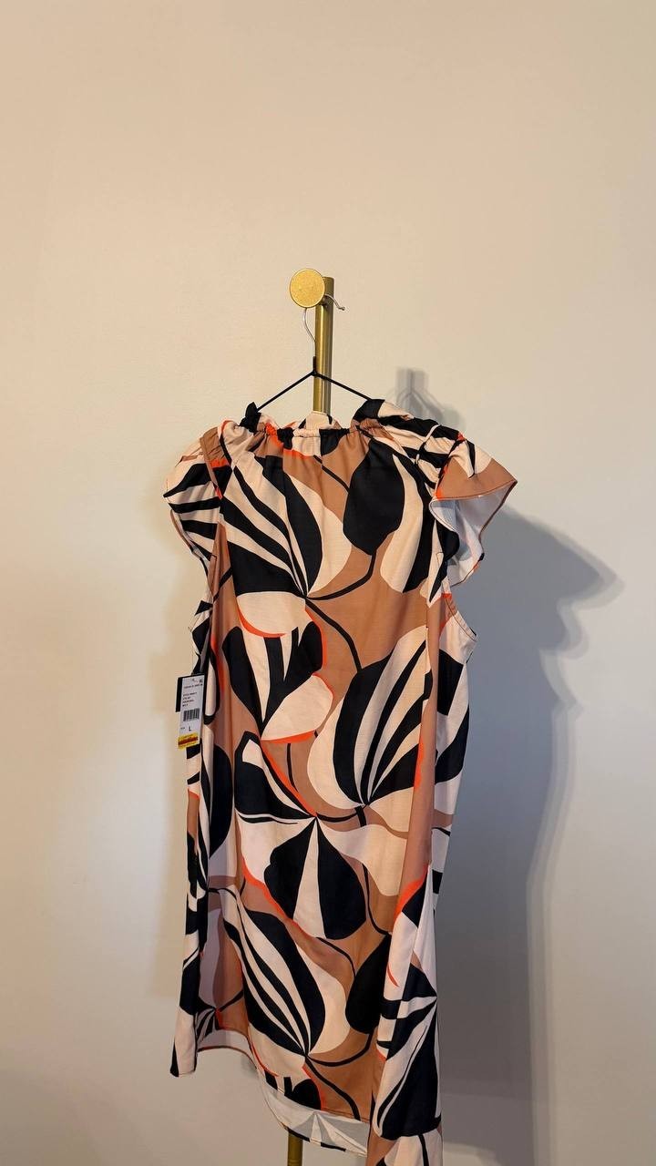 Signature by Robbie Bee Women’s Cap‑Sleeve Dress Multicolor L $69 NWT