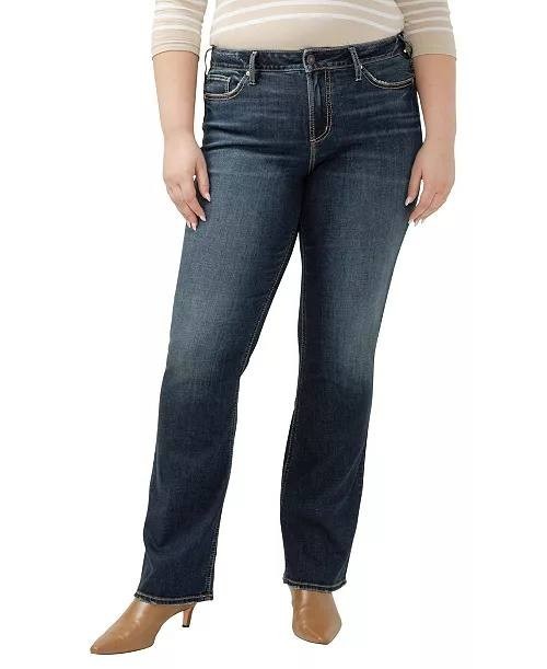 Silver Jeans Co Suki Mid Rise Curvy Slim Bootcut Jeans Indigo 16W NWT $84