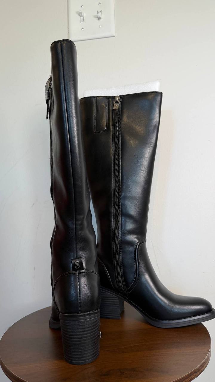 Sam & Libby Iris Knee High Boots Black 6WC Man‑Made $120 NWB