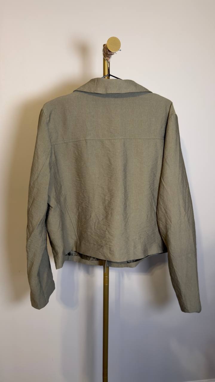 DKNY Crinkle Moto Jacket Light Fatigue XL NWOT $139
