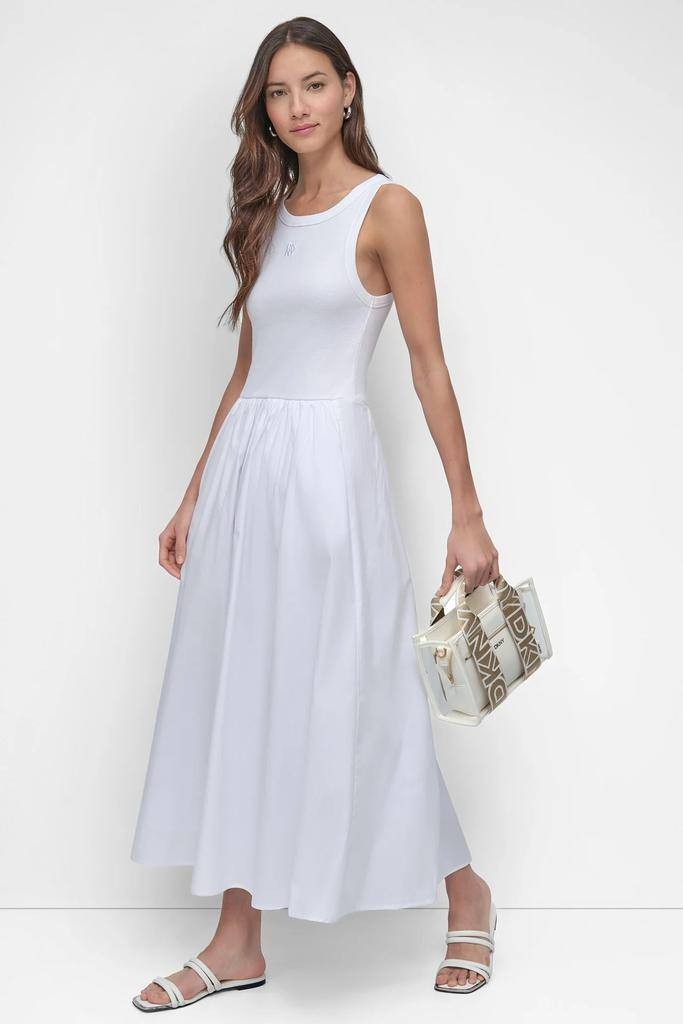 DKNY JEANS Mixed‑Media Midi Tank Dress – Size L – NWT – $129