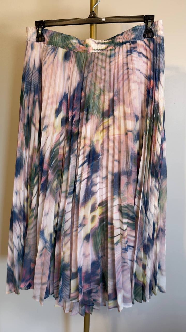 BOSS Vlissole Pleated Midi Skirt Open Misc 14 NWT $249
