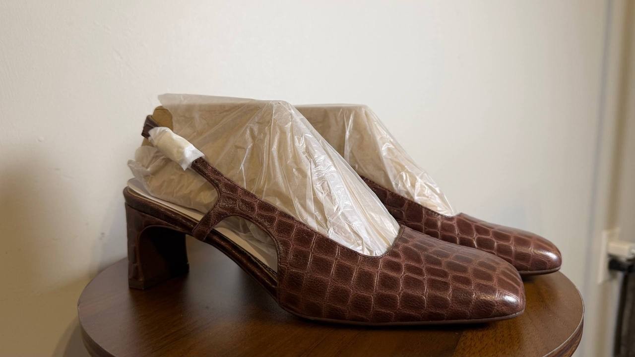 Naturalizer Carmen Pumps 9.5W Cappuccino Croc Leather Slingback NIB msrp$145