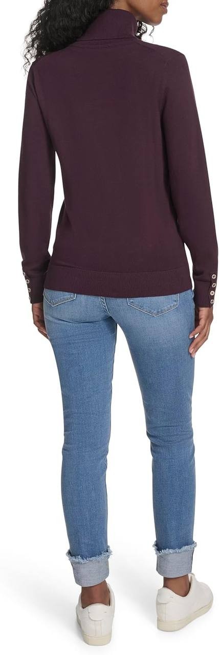 Tommy Hilfiger Women’s Cotton Turtleneck Long Sleeve Aubergine S NWT $69.50