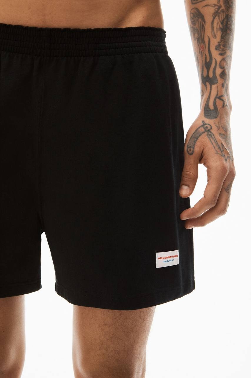 Alexander Wang Bodywear Cotton Relaxed-Fit Logo Shorts Black XL Unisex