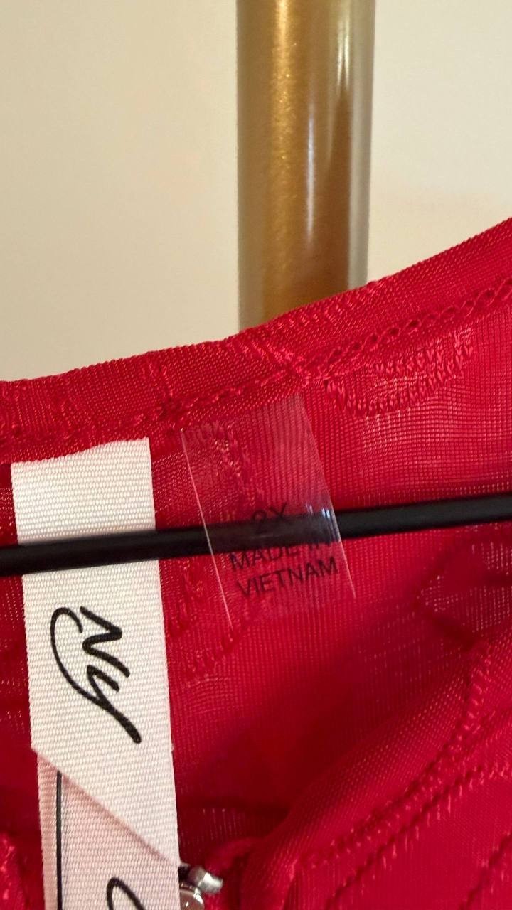 NY Collection Women’s 3/4 Roll Tab Zip Front Top Red 2X $44 NWT