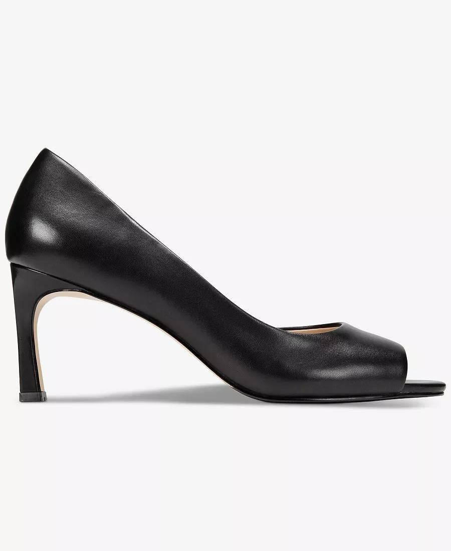 Giani Bernini Valorr Pumps 8M Black Leather Peep Toe d’Orsay NIB msrp$89.50