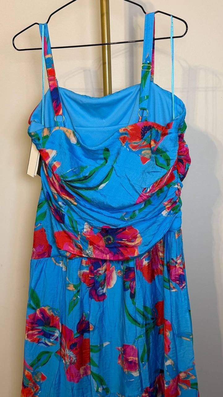 Taylor Asymmetrical Drop‑Waist Maxi Dress Red Salsa 16 NWT $128