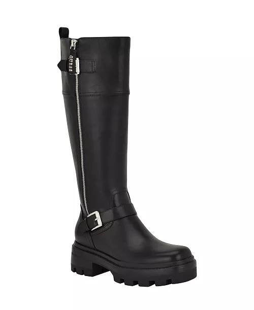Guess  Lynnie  Knee  High  Boot  Black  Synthetic  7.5M  New  With  Box  $169