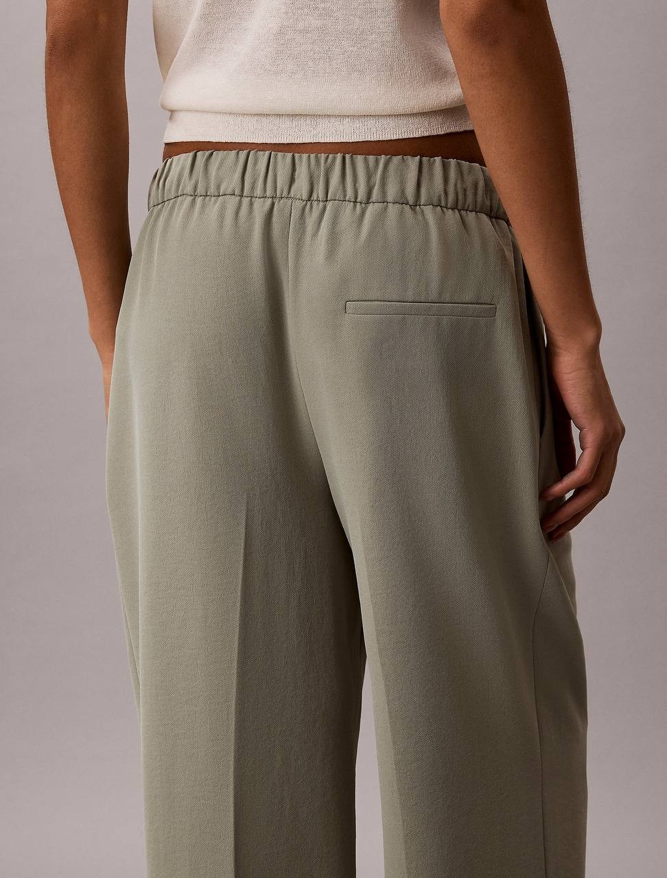 Calvin Klein Soft Twill Drawstring Trousers Shadow S NWT $199