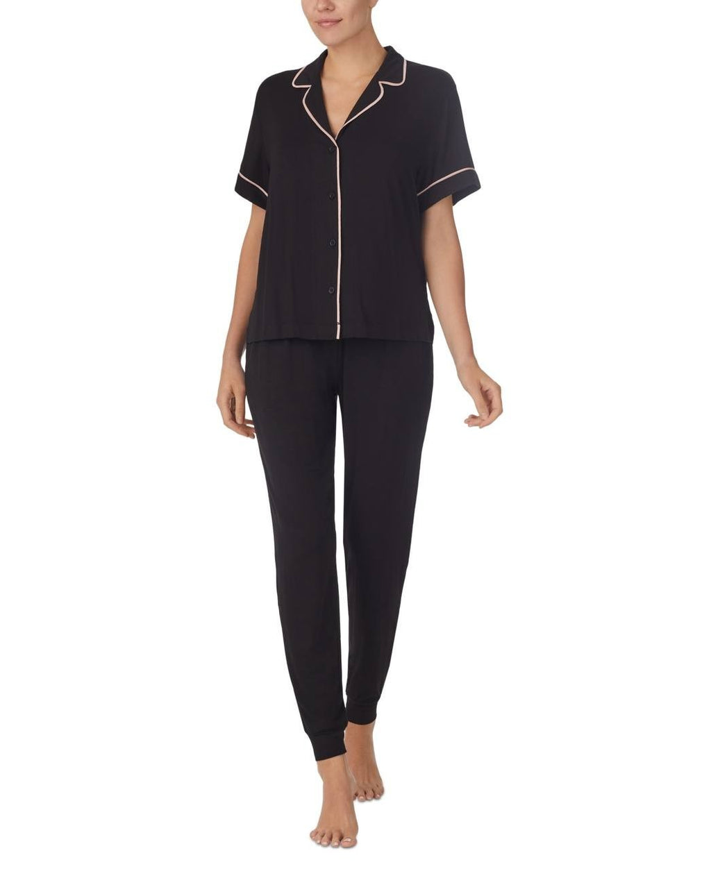 Sanctuary Women’s Black Pajama Top with Contrast Trim – Size M – Sleepwear Loung