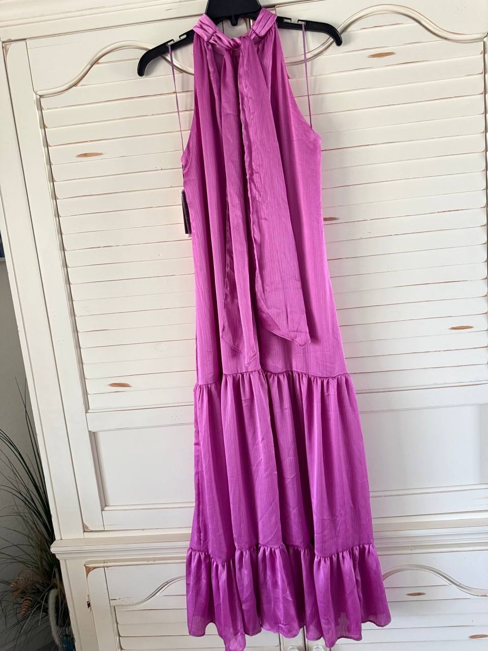 Vince Camuto Tiered Halter Maxi Dress XS Pink NWT $99