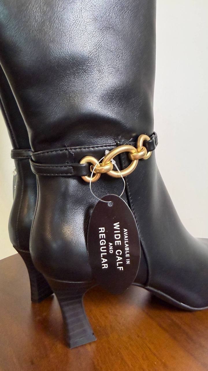 Style & Co Women’s Shaniaa Belt Pointed Toe Boots Black 6M WC Man‑Made MSRP $79$