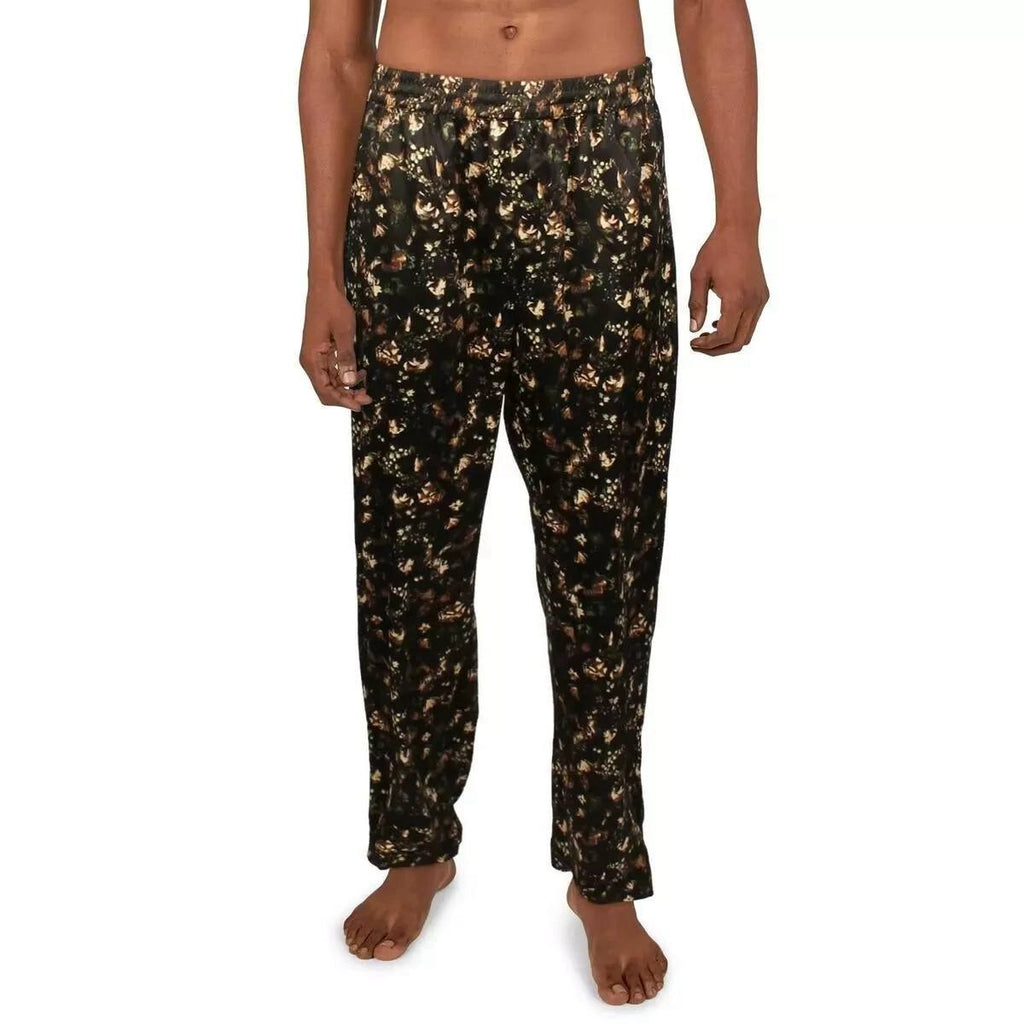 INC International Concepts Men’s Satin Pajama Pants Black Floral Size S