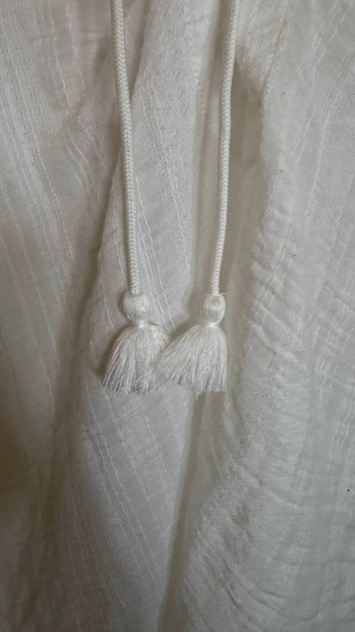 Robin Piccone Natalie V‑Neck Lace Up Tunic Cover Up White Size S NWOT $94