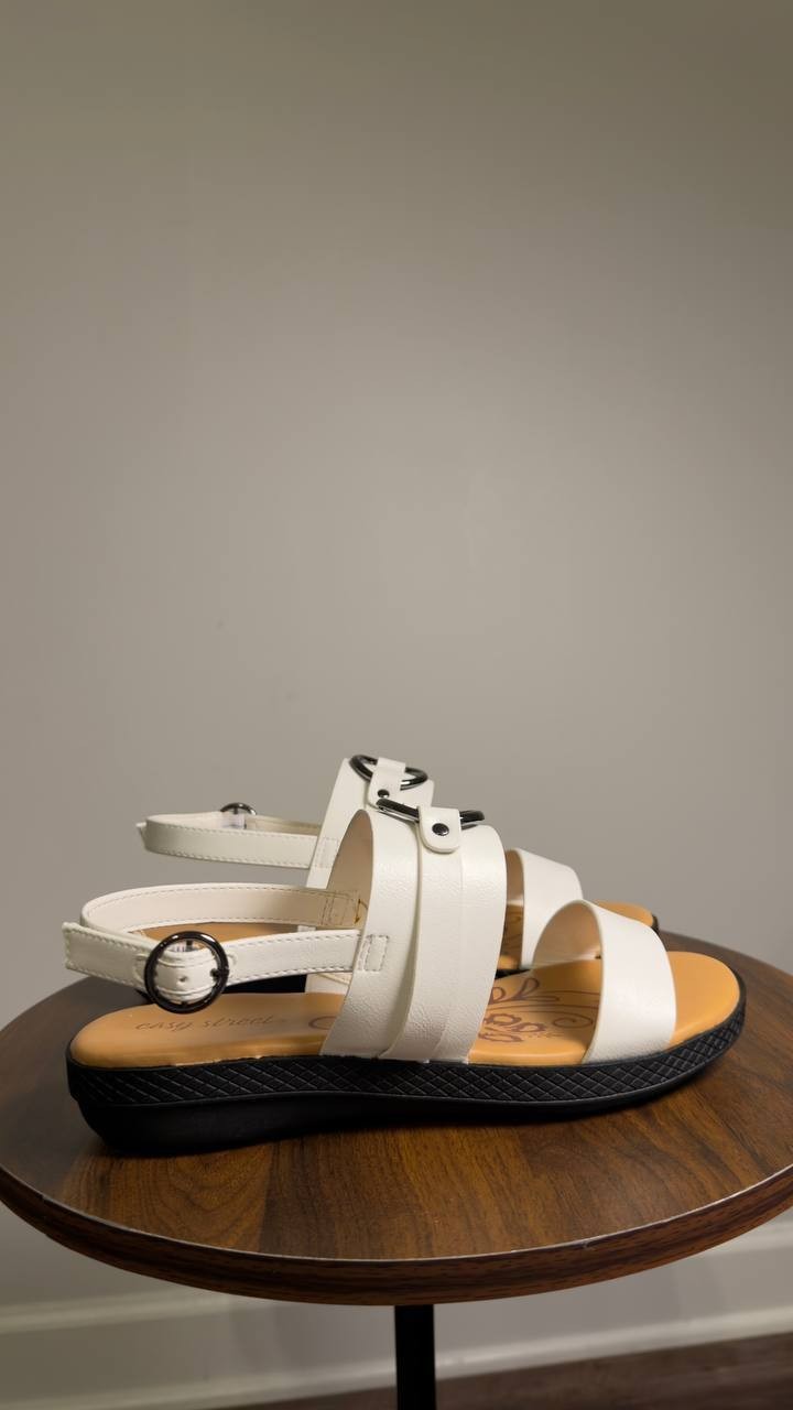 Easy  Street  Cohen  Slingback  Sandals  White  7W  New  $60