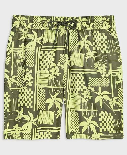Mode of One Men’s Vacation Palm Pull‑On Shorts Green Relaxed Fit NWT ...