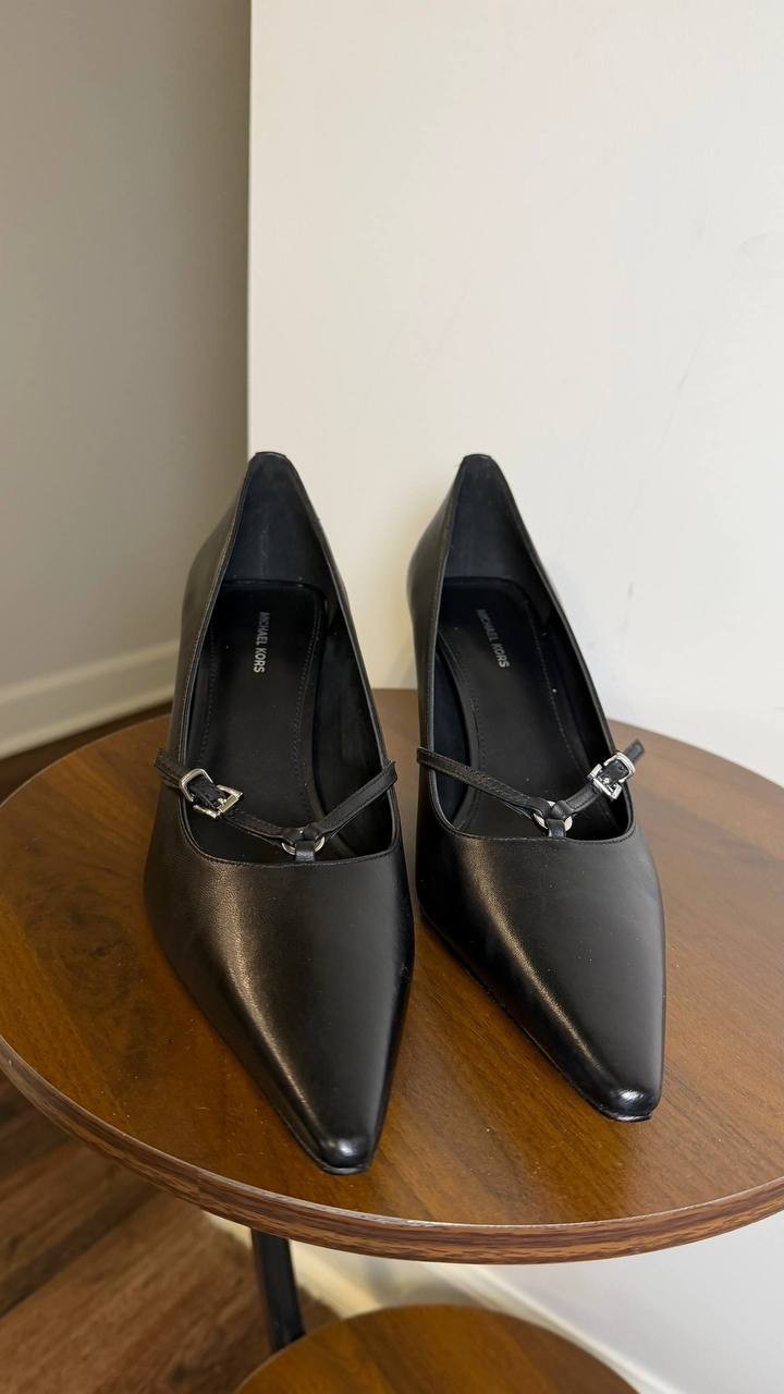 Michael Michael Kors Black Leather Pointed Toe Pumps Size 8.5M NIB MSRP $150
