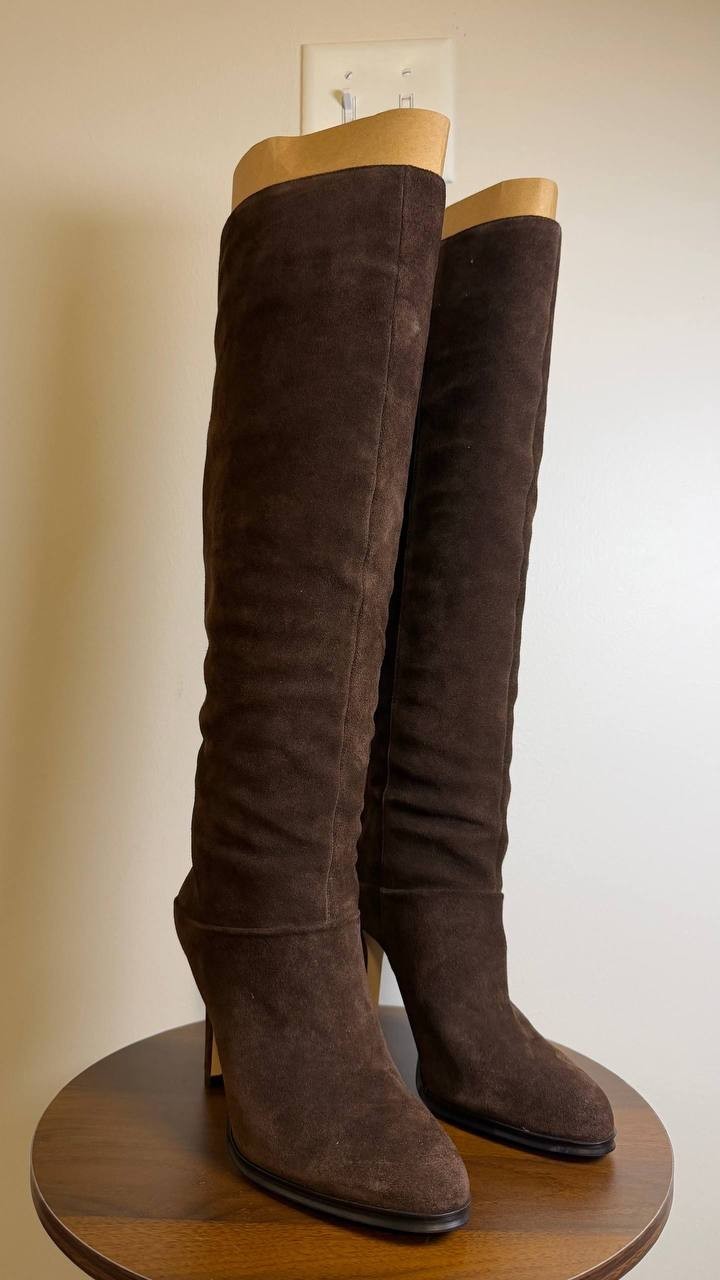 Vince Camuto Sorina Boots 7.5M Brownie Suede Knee‑High Slouchy NIB msrp$259