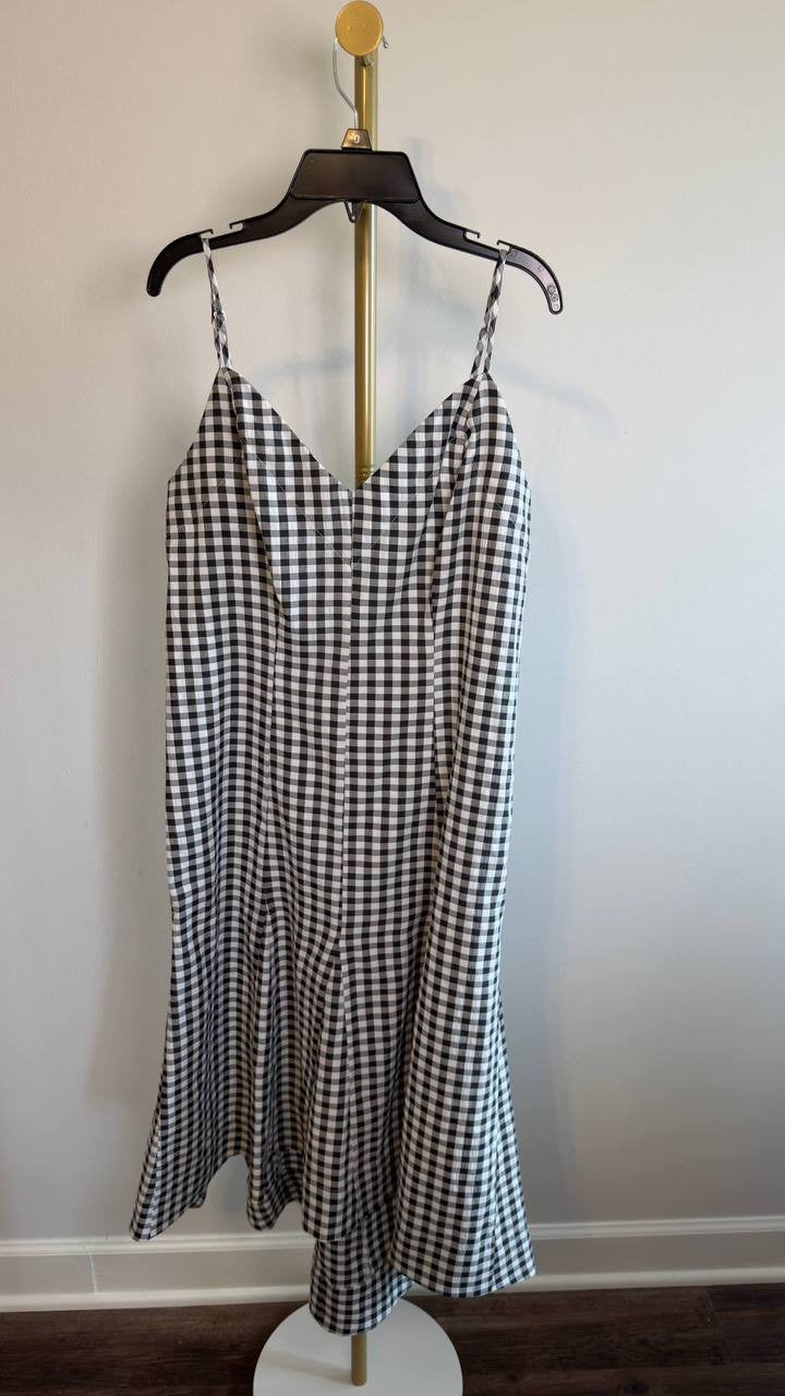 On 34th Mommy & Me Gingham High‑Low Midi Dress Black/White 6 NWOT $69.50
