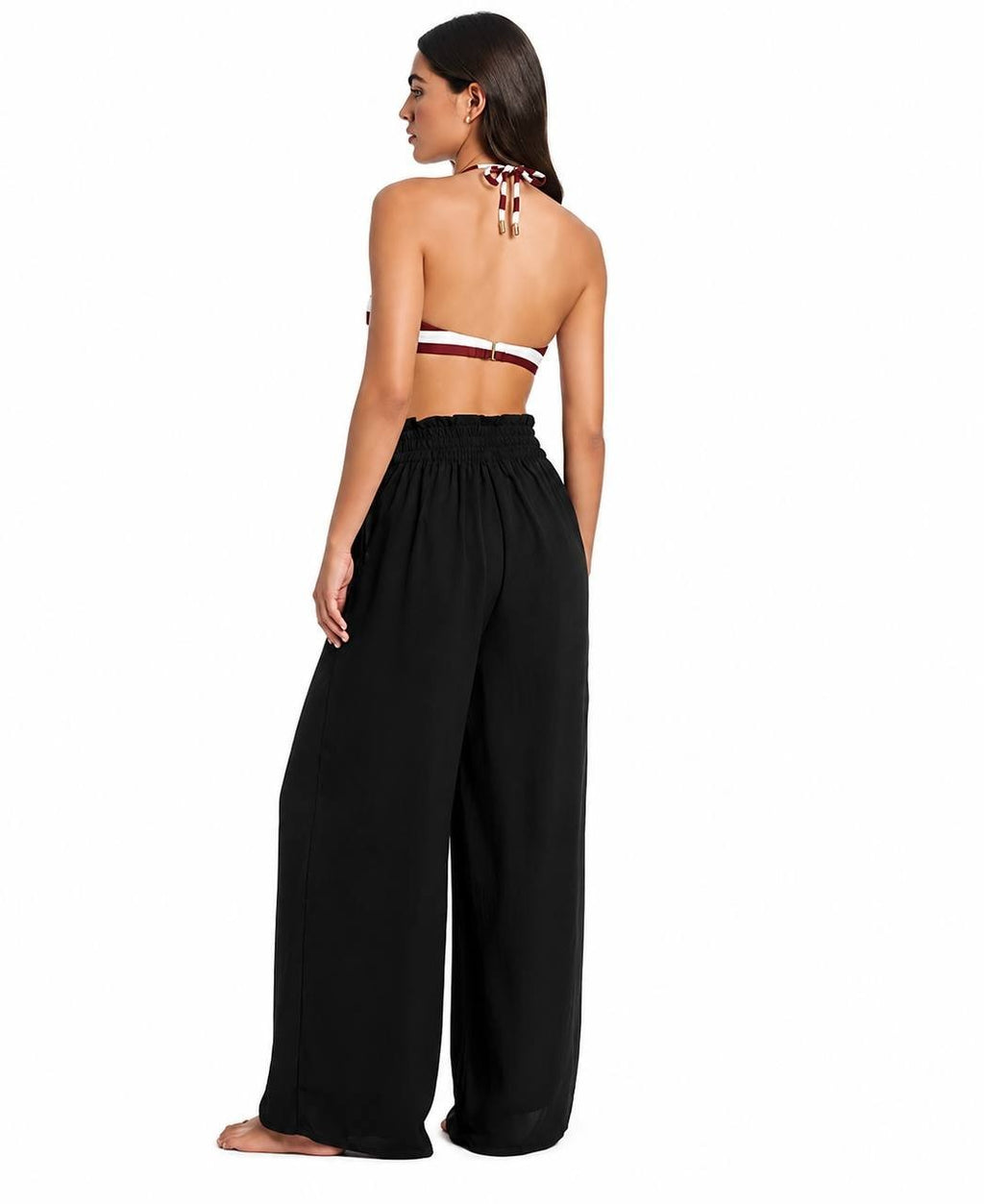 Red Carter Hammered Wide Leg Cover-Up Pants Black XL NWT $82