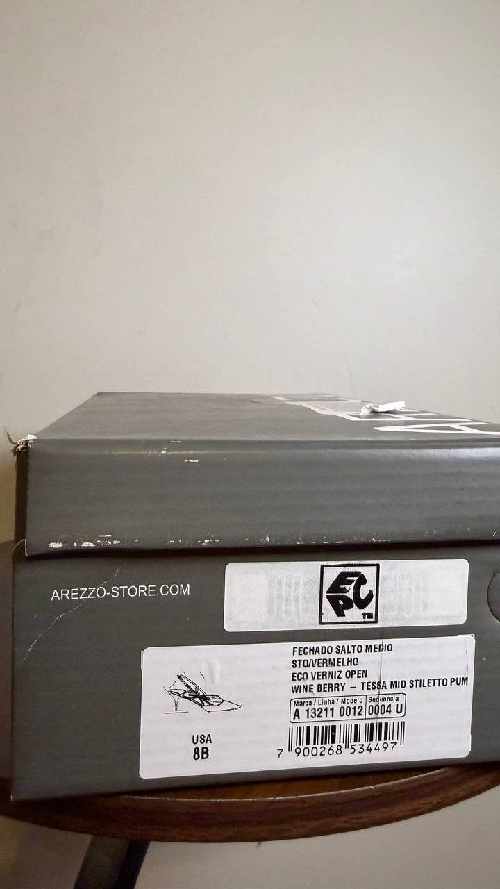 Arezzo Tessa Mid Stiletto Pumps Wine Berry 8B Synthetic MSRP $109 NWB