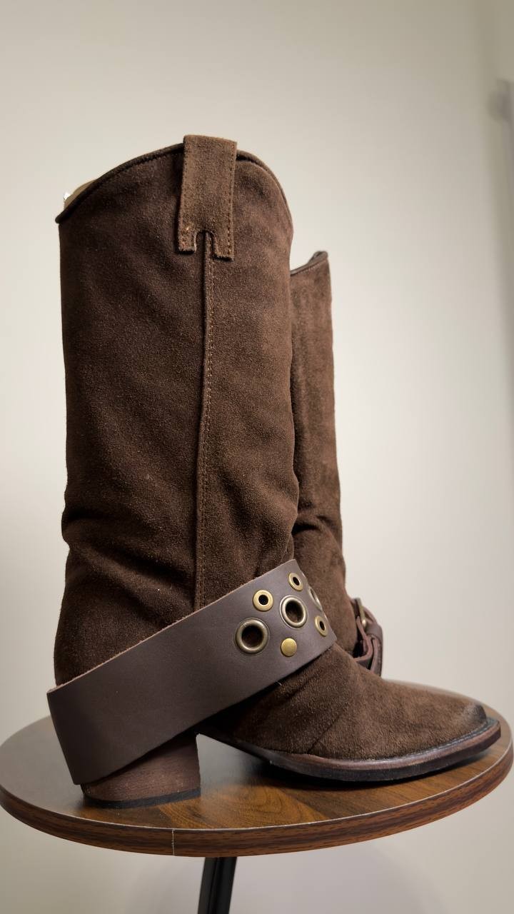Steve  Madden  Ashwood  Western   Boots  Brown  Suede  6  New  in  Box  $189.95