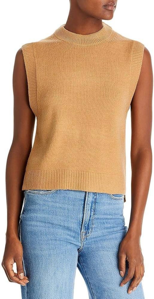 French Connection Millia Ribbed Sweater Vest Sand XL NWOT $98