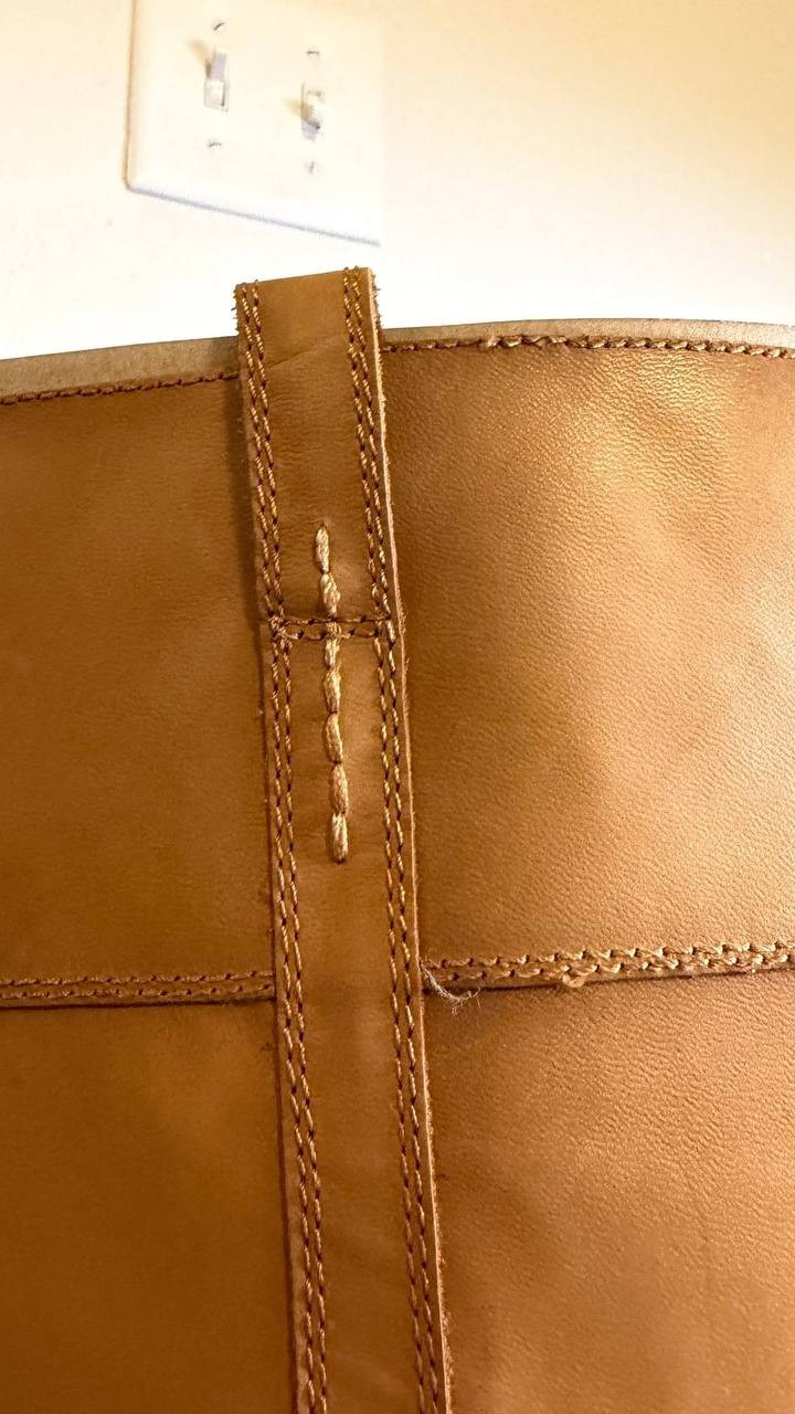 Lucky Brand Hybiscus Boots 10M Cream Leather Knee‑High Riding NIB msrp$229