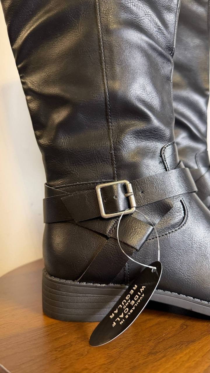 Style&Co Riding Boots 5.5M Black Man-Made Tall New in Box MSRP $79.90