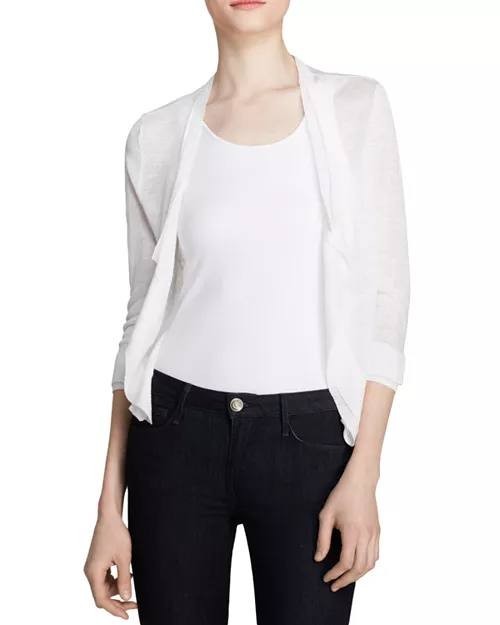 NIC+ZOE Lightweight Four‑Way Convertible Cardigan Paper White PL NWT $108