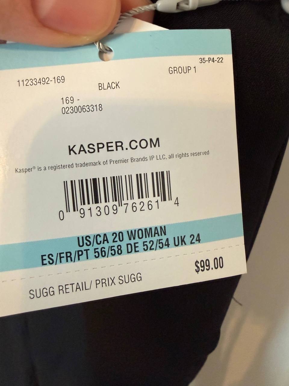 Kasper Stretch Crepe Wide‑Leg Trouser – Size 20 – NWT – $99