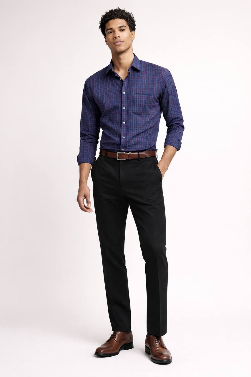 Club Room Men’s Classic‑Fit Plaid Button‑Down Shirt 19 36‑37 NWT