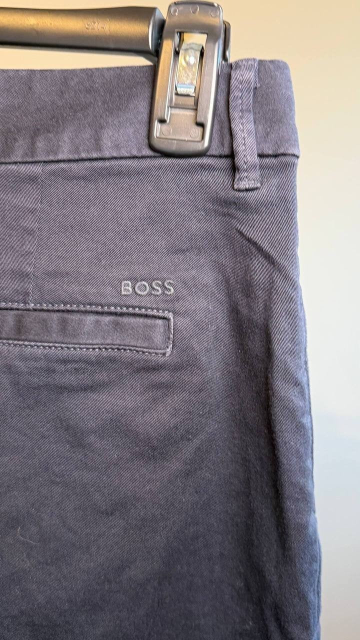 BOSS Taggie High Rise Tailored Shorts Dark Blue 12 NWT $128
