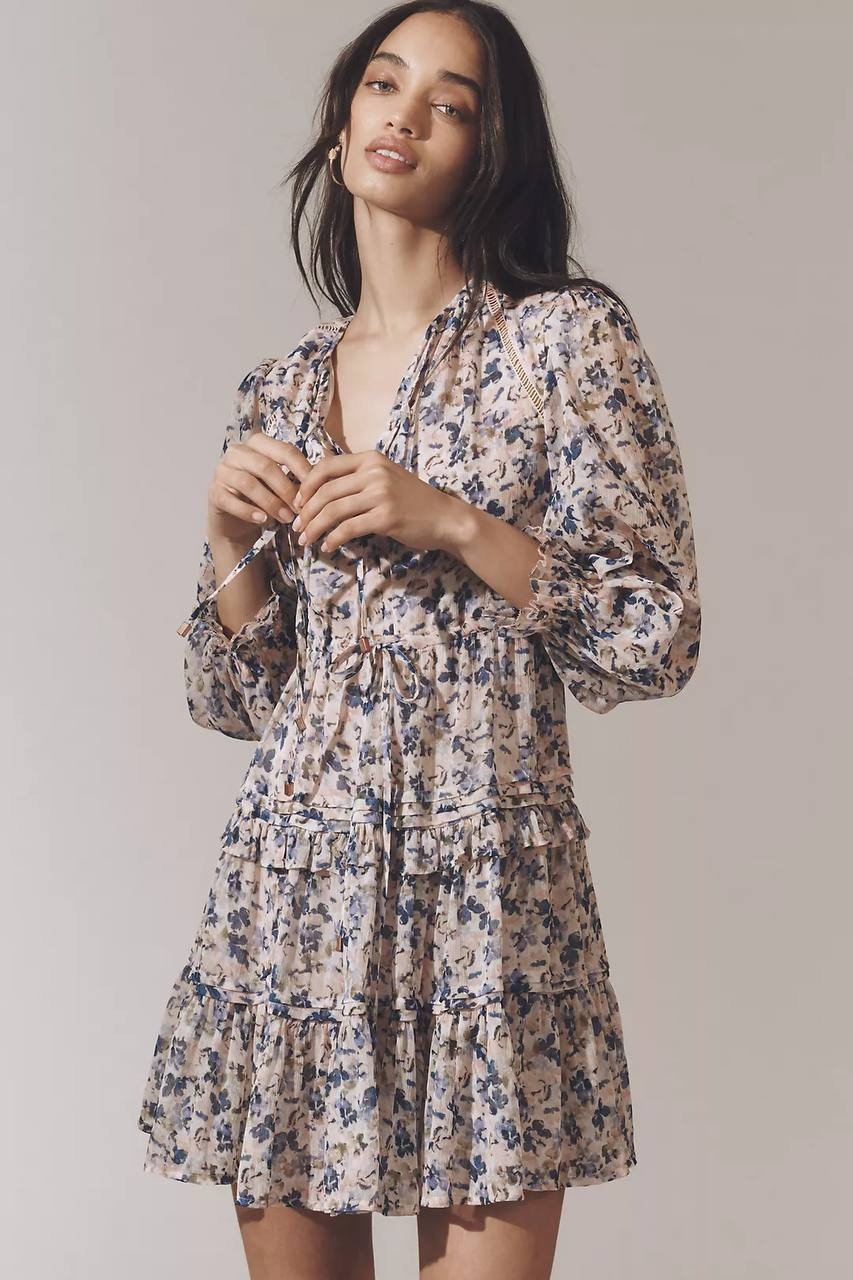 Sam Edelman Savana Tie Mini Dress Multicolor Size M NWT, Casual Party Dress