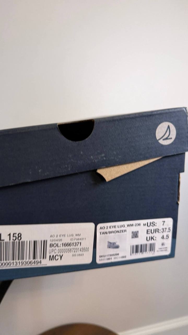 Sperry Authentic Original Boat Shoes 7 Tan Leather Lug Sole 2‑Eye NIB msrp$140