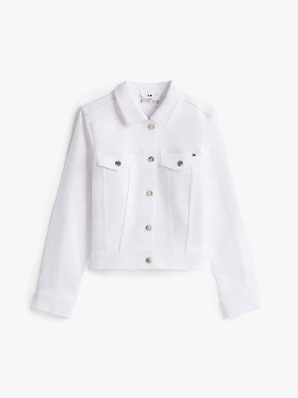 Tommy Hilfiger Women’s Slim White Denim Trucker Jacket 16 $150 NWOT