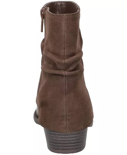 Easy Street Kudos Booties 8W Brown Slouch Block Heel Round Toe NIB msrp$70