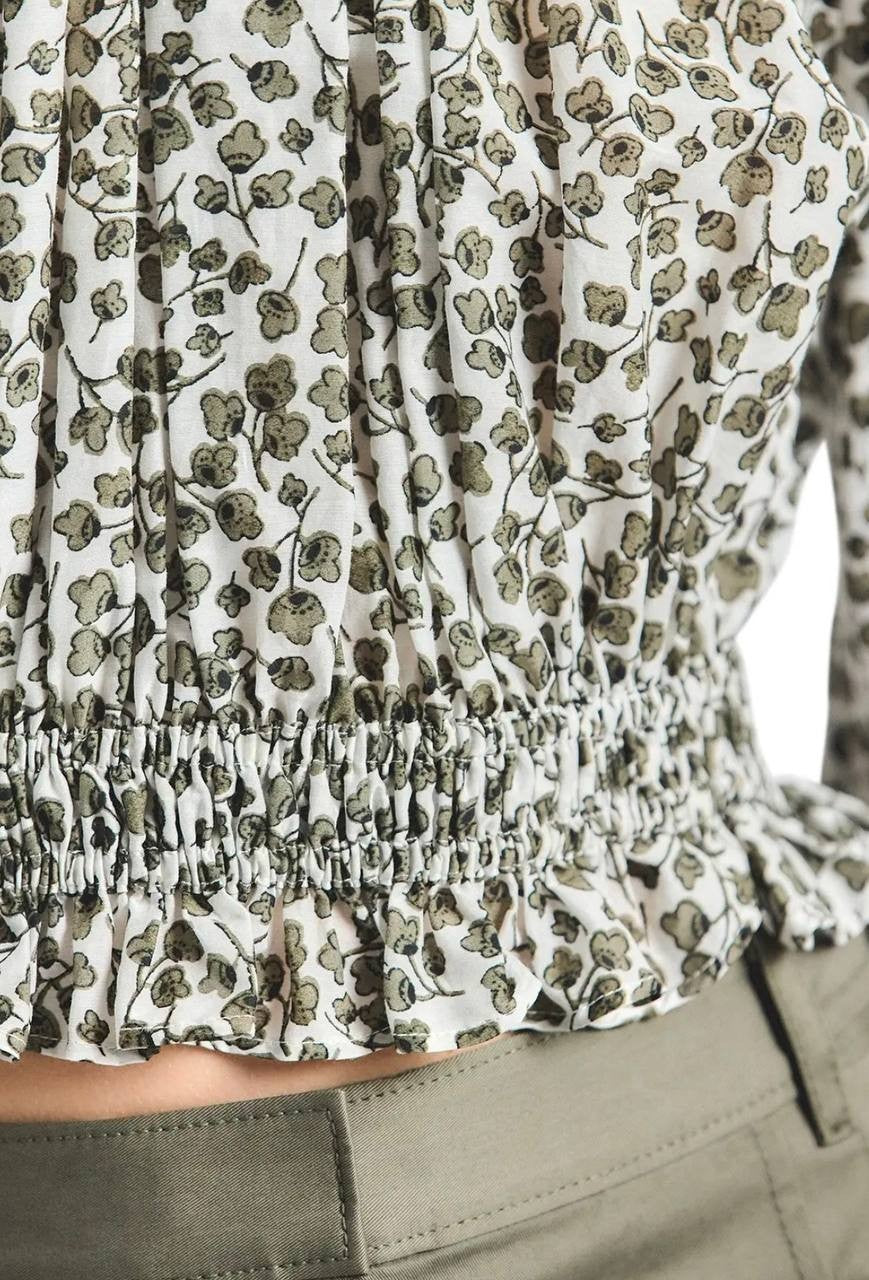 Derek Lam 10 Crosby Women’s Charlee Top Marshmallow/Mermaid M NWT $395