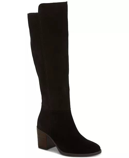 Lucky Brand Black Suede High Boots 8M NIB MSRP $189