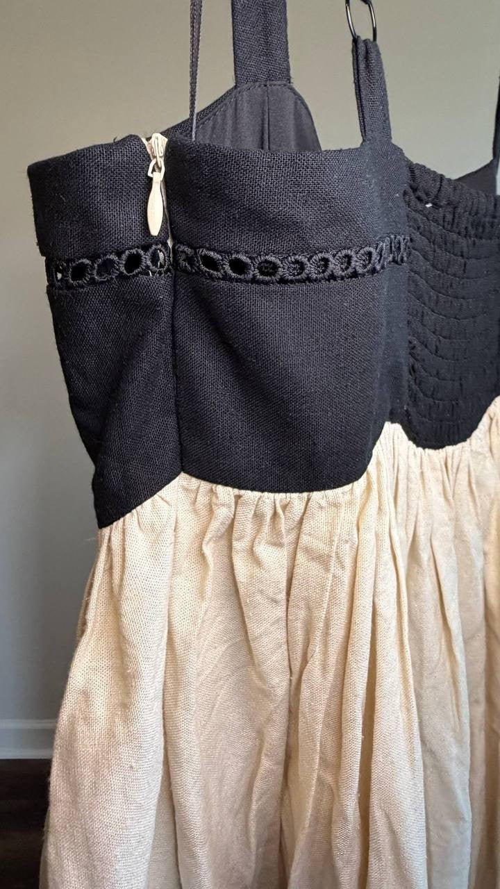 Taylor Sleeveless Empire‑Waist Dress Cream/Onix 8 NWT $138