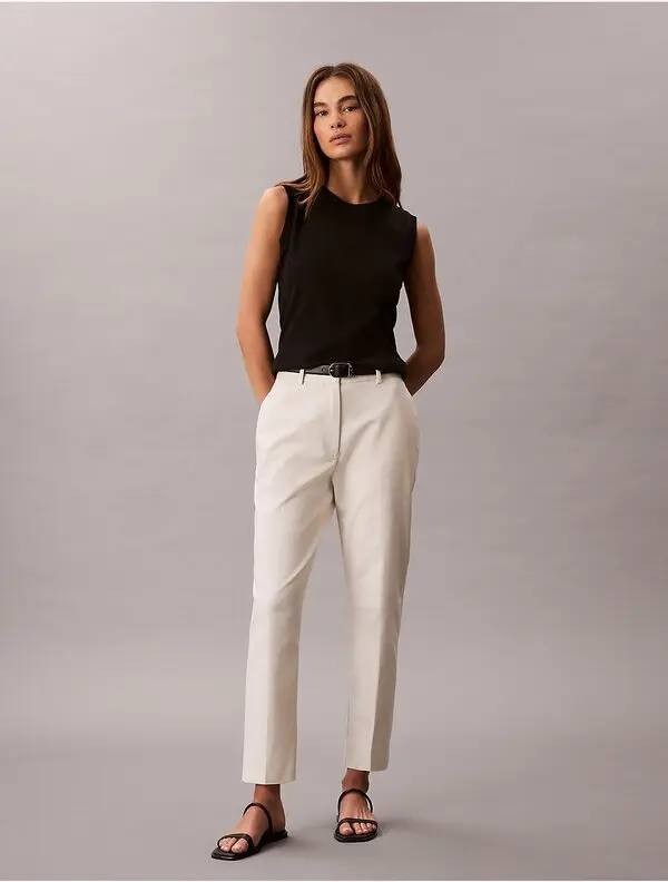 Calvin Klein Straight‑Fit Chino Pants Tofu Size 2 NWT Cotton‑Stretch MSRP$99