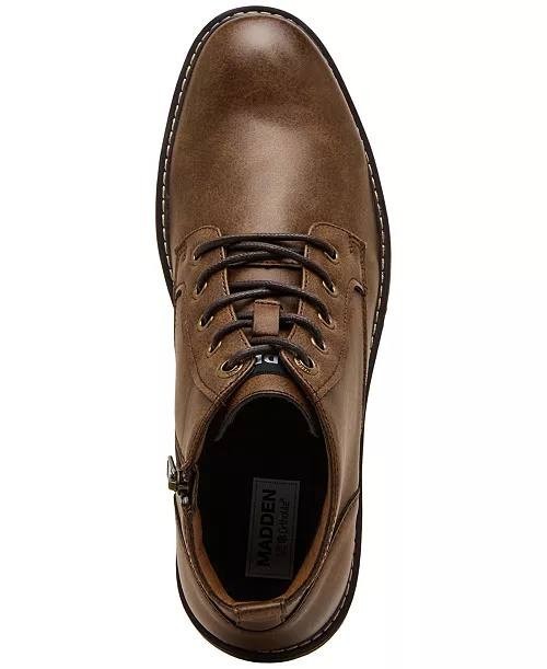 Madden Men Brown Leather Lace‑Up Boots 8M NIB MSRP $90