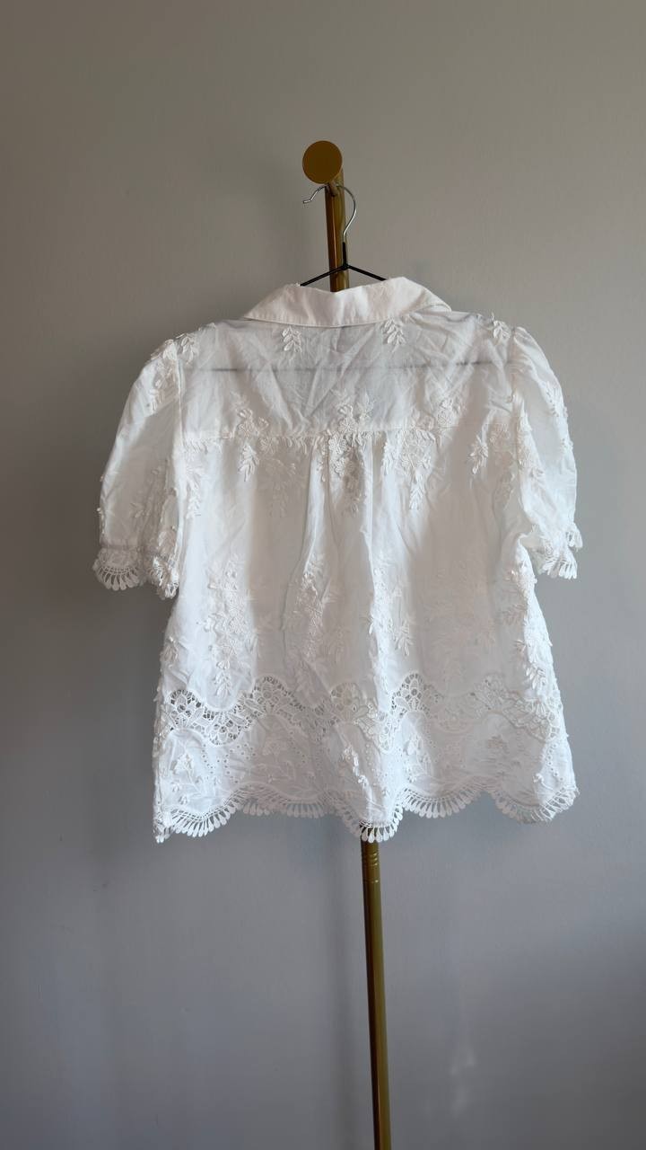 Generation Love Mina 3D Voile Shirt L White NWT $225