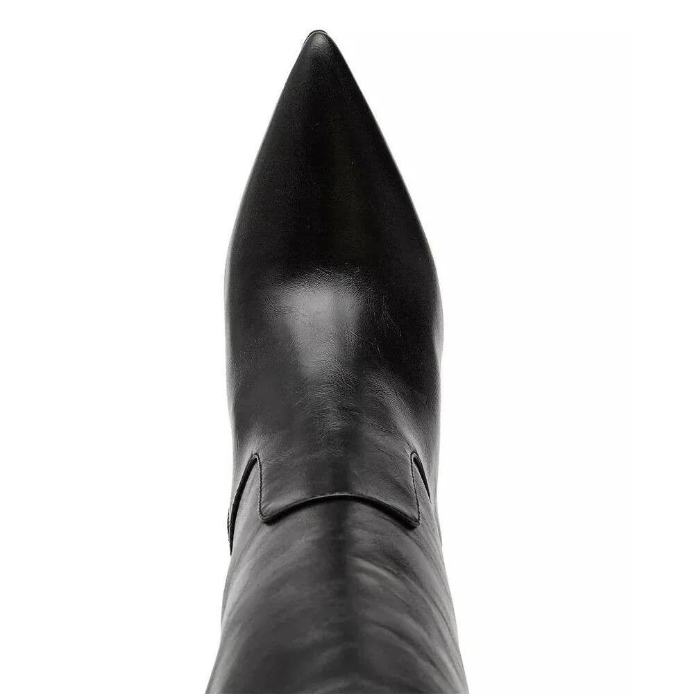 Wild  Pair  Over‑The‑Knee  Buckle  Boots  Black  Man‑Made  7M  New  $119.90