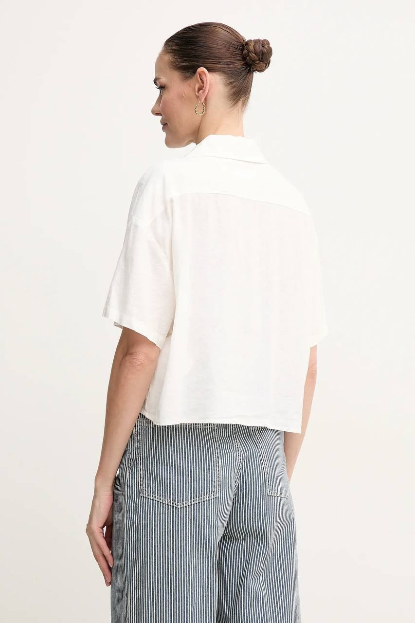 DKNY JEANS Ivory  Casual Top/Shir L NWT Relaxed Casual Minimalist Style msrp$79